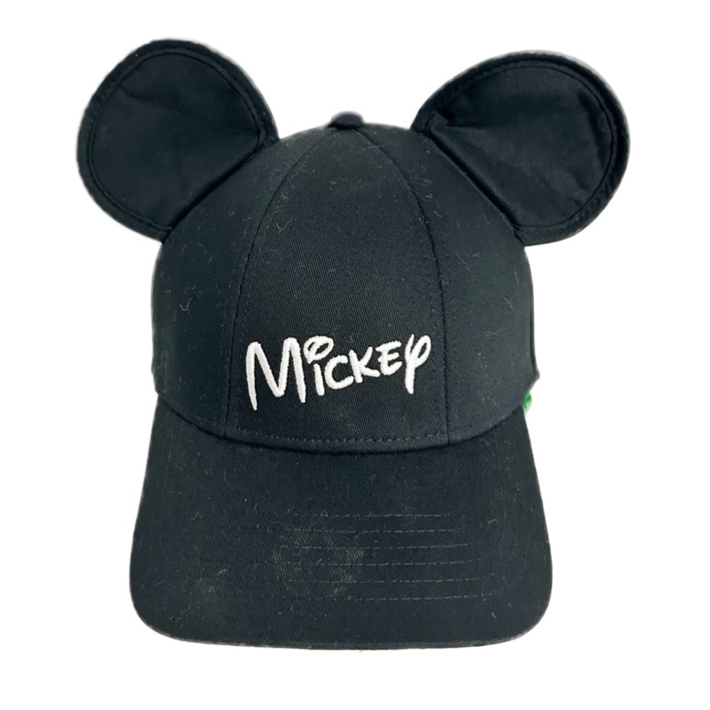 Disney Embroidered Micky Mouse Cotton Baseball Cap Mouse Ears Snap Adjuster 🖤🤍